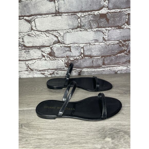 Stuart Weitzman Black Sawyer Jelly Flats Slides Sandals Women’s Sz 7M US/37.5EU - Picture 14 of 16